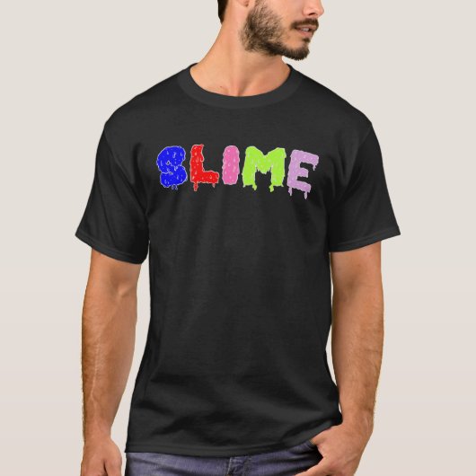 滴下数々の色の文字 Tシャツ (正面)