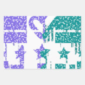 滴下斑点 – カラフル収束 ラッピングペーパーシート (正面)