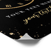 滴下時計の新しい年イブ編集可能な看板 ポスター (角)