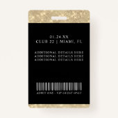 滴下時計NYEすべてのアクセス バッジ (裏面)