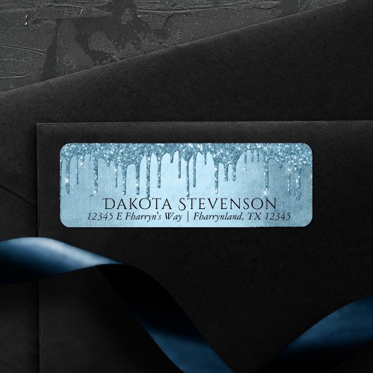 滴下氷グリッター |スパークルフェイクのアドレス ラベル