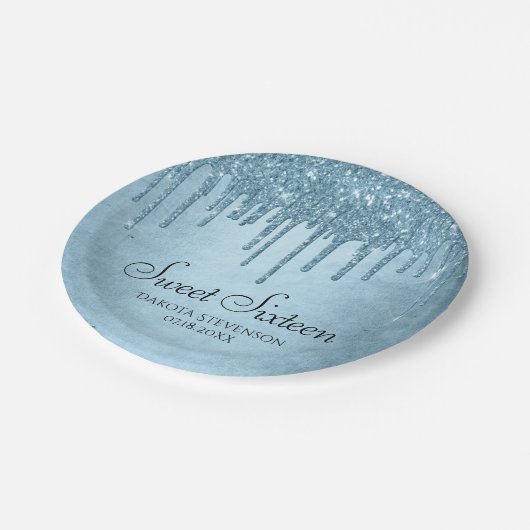 滴下氷グリッター |スパークルフェイクスウィート16 ペーパープレート (アングル)