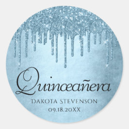 滴下氷グリッター | Blue Sparkleキンセアニェラ ラウンドシール
