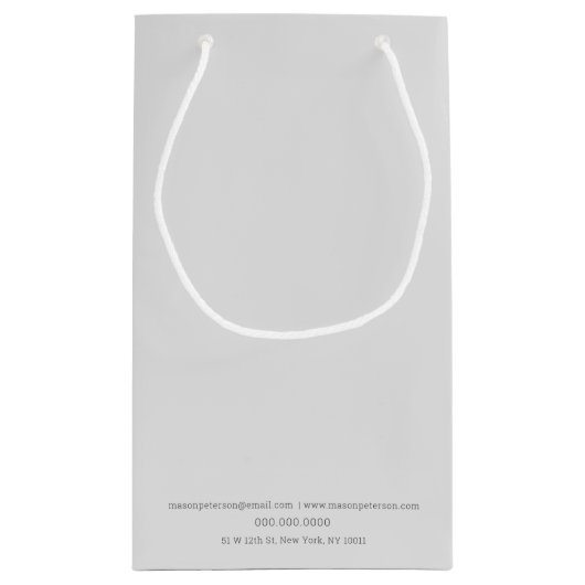 滴下絵を描抽象芸術シームレス黒と灰色 スモールペーパーバッグ (裏面)