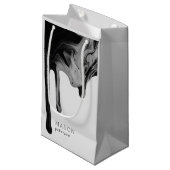 滴下絵を描抽象芸術シームレス黒と灰色 スモールペーパーバッグ (正面アングル)