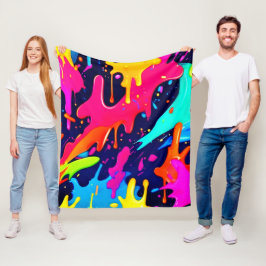 滴下色のカオス フリースブランケット