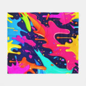 滴下色のカオス フリースブランケット (正面(横))