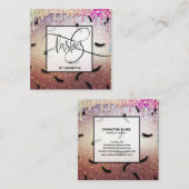 滴下金ゴールドの点滅模様の多くの点滴 スクエア名刺 (正面/裏面)