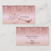 滴下金ゴールドまばたき美しいメイクガールラッシュ 名刺 (正面/裏面)