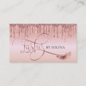 滴下金ゴールドまばたき美しいメイクガールラッシュ 名刺 (正面)