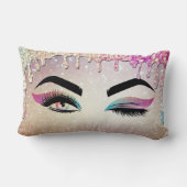 滴下金ゴールドウィンク目の長いまつげメイクアップアーティスト ランバークッション (裏面)