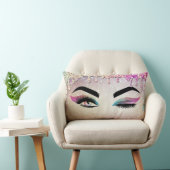 滴下金ゴールドウィンク目の長いまつげメイクアップアーティスト ランバークッション (椅子)