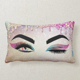 滴下金ゴールドウィンク目の長いまつげメイクアップアーティスト ランバークッション