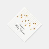 滴下金ゴールドグリッターシンプルベビーシャワー スタンダードカクテルナプキン (角)