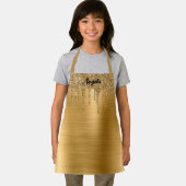 滴下金ゴールドグリッターパーソナライズされたGlam S エプロン (インサイチュ)