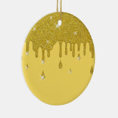 滴下金ゴールドグリッター効果ときらめき セラミックオーナメント (右)