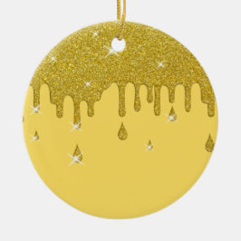 滴下金ゴールドグリッター効果ときらめき セラミックオーナメント