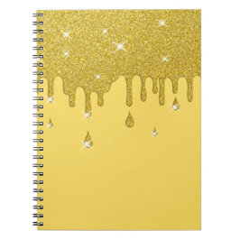 滴下金ゴールドグリッター効果ときらめき ノートブック