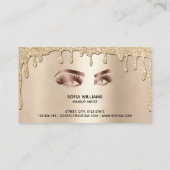 滴下金ゴールドメイクアップアーティストアイ美しいサロンラッシュ 名刺 (裏面)