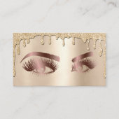 滴下金ゴールドメイクアップアーティストアイ美しいサロンラッシュ 名刺 (正面)