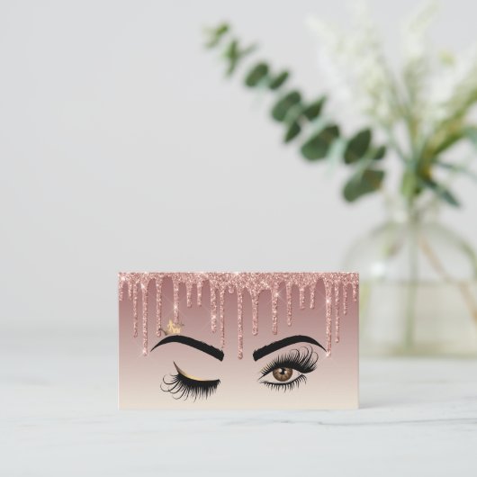 滴下金ゴールドメイクアップアーティストウインク目まぶし 名刺 (スタンド正面)