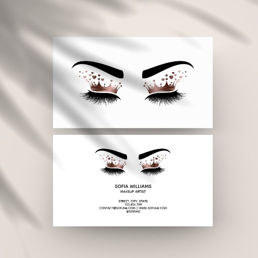 滴下金ゴールドメイクアップアーティストCrown Eye Lash 名刺