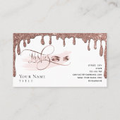 滴下金ゴールドメイクアップロイヤリティカードの美しいまつげ 名刺 (裏面)