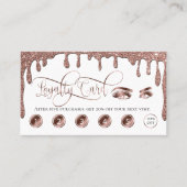 滴下金ゴールドメイクアップロイヤリティカードの美しいまつげ 名刺 (正面)