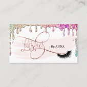 滴下金ゴールドロングラッシュエクステンションのメイクアップアーティスト 名刺 (正面)