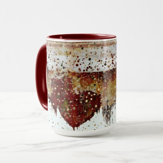 滴絵を描る陶器のマグ マグカップ (正面左)