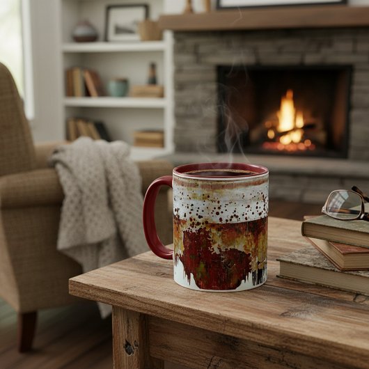 滴絵を描る陶器の表情 マグカップ