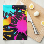 滴芸術的り付きカラー絵を描バースト キッチンタオル (四つ折り)