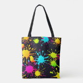 滴芸術的り付きカラー絵を描バースト トートバッグ (裏面)