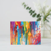 滴鮮やか絵を描る ポストカード (スタンド正面)