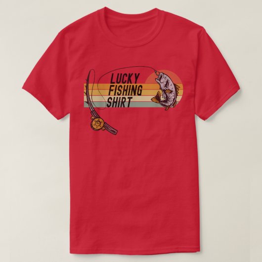 漁おもしろい師の幸運な魚釣りの父の日 Tシャツ (デザイン正面)