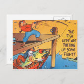 漁おもしろい師はがき魚釣り魚漫画 ポストカード (正面/裏面)
