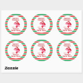 漁師おもしろいのクリスマス魚釣り引用文 ラウンドシール (シート)