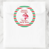 漁師おもしろいのクリスマス魚釣り引用文 ラウンドシール (バッグ)