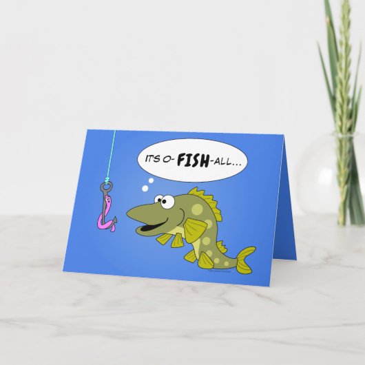 漁師おもしろい老人のための魚の熟成誕生日 カード (正面)