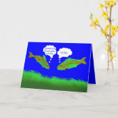 漁師おもしろい誕生日カード カード (黄色い花)