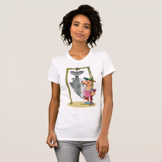 漁師が女性のTシャツを着る Tシャツ (正面フル)