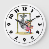 漁師が時計を持つ ラージ壁時計 (正面)