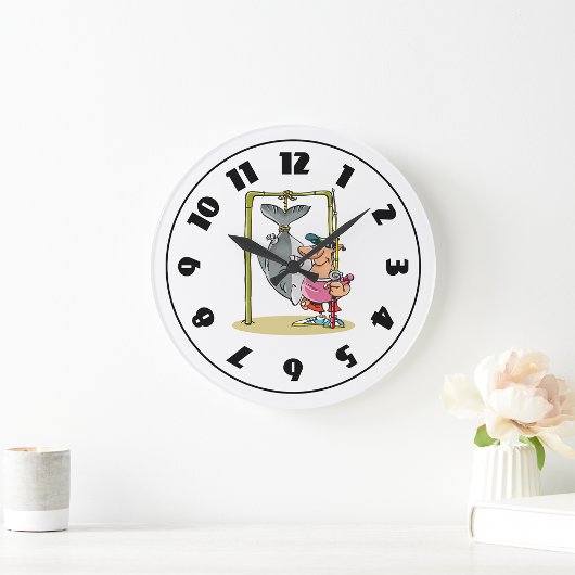 漁師が時計を持つ ラージ壁時計