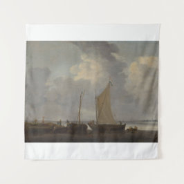 漁師が漁獲量を積み下げる穏やかさ タペストリー