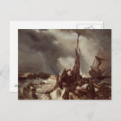 漁師が網を引っ張る, 1868 ポストカード (正面/裏面)