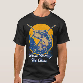 漁師さん、もうちょっと離れてください 湖 釣り ラグー Tシャツ