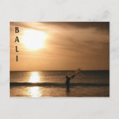 漁師と夕日 ポストカード (正面)