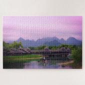 漁師と夕日 – 有名な風景/中国 ジグソーパズル (横)