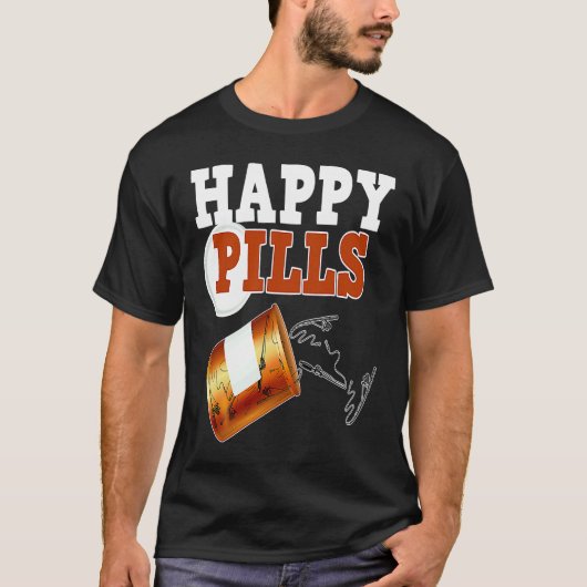 漁師と釣り竿または魚のための幸せな薬 Tシャツ (正面)
