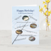 漁師にとって、魚釣りは誕生日カードをジョークにする カード (黄色い花)